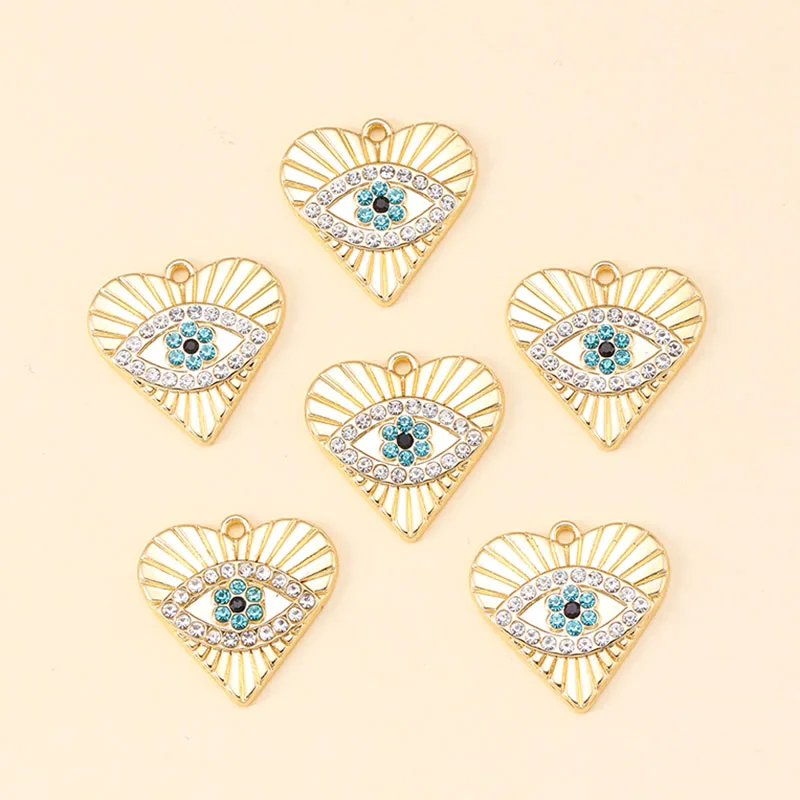 Silver Plated Alloy Evil Eye Charms for DIY Jewelry Making